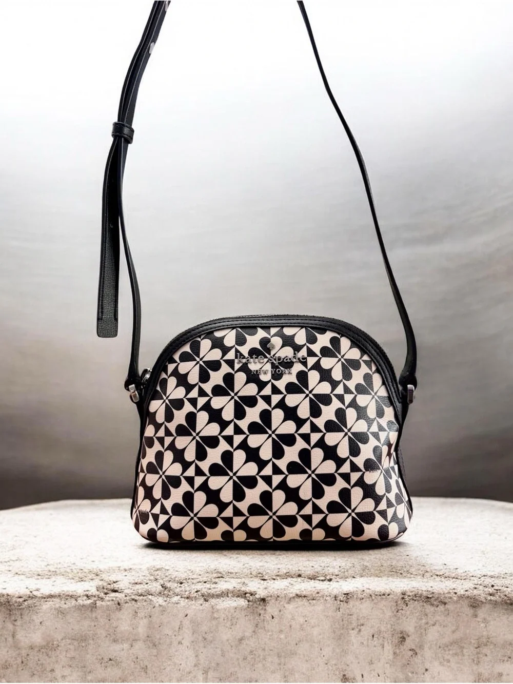 kate spade Black & Cream Geo Floral Crossbody